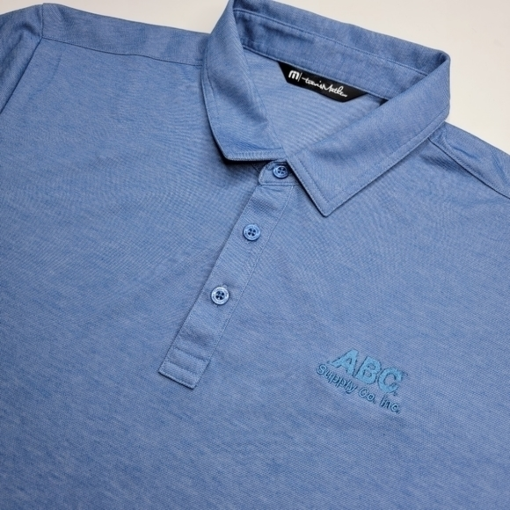 Travis Mathew XL Men's Solid Blue Short‎ Sleeve Golf Polo Shirt Athletic